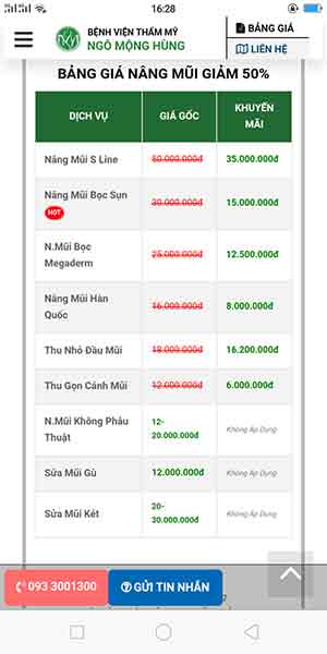 Phẫu thuật mũi s line Hà Nội