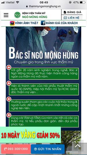 nâng mũi bị hếch 